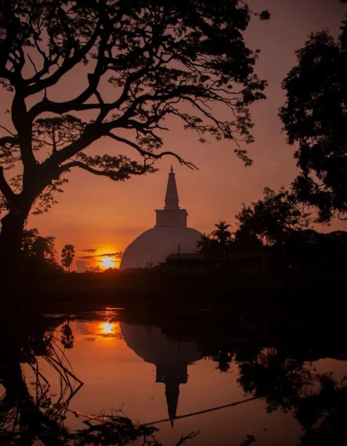 Ancient Anuradhapura ruins and Buddhist stupas